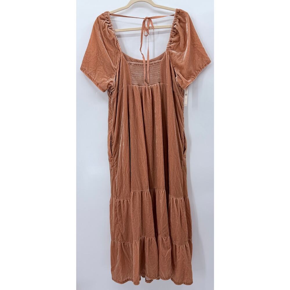 Anthropologie Velvet Empire Waist Midi Dress Blush 18W NWT - Picture 7 of 11